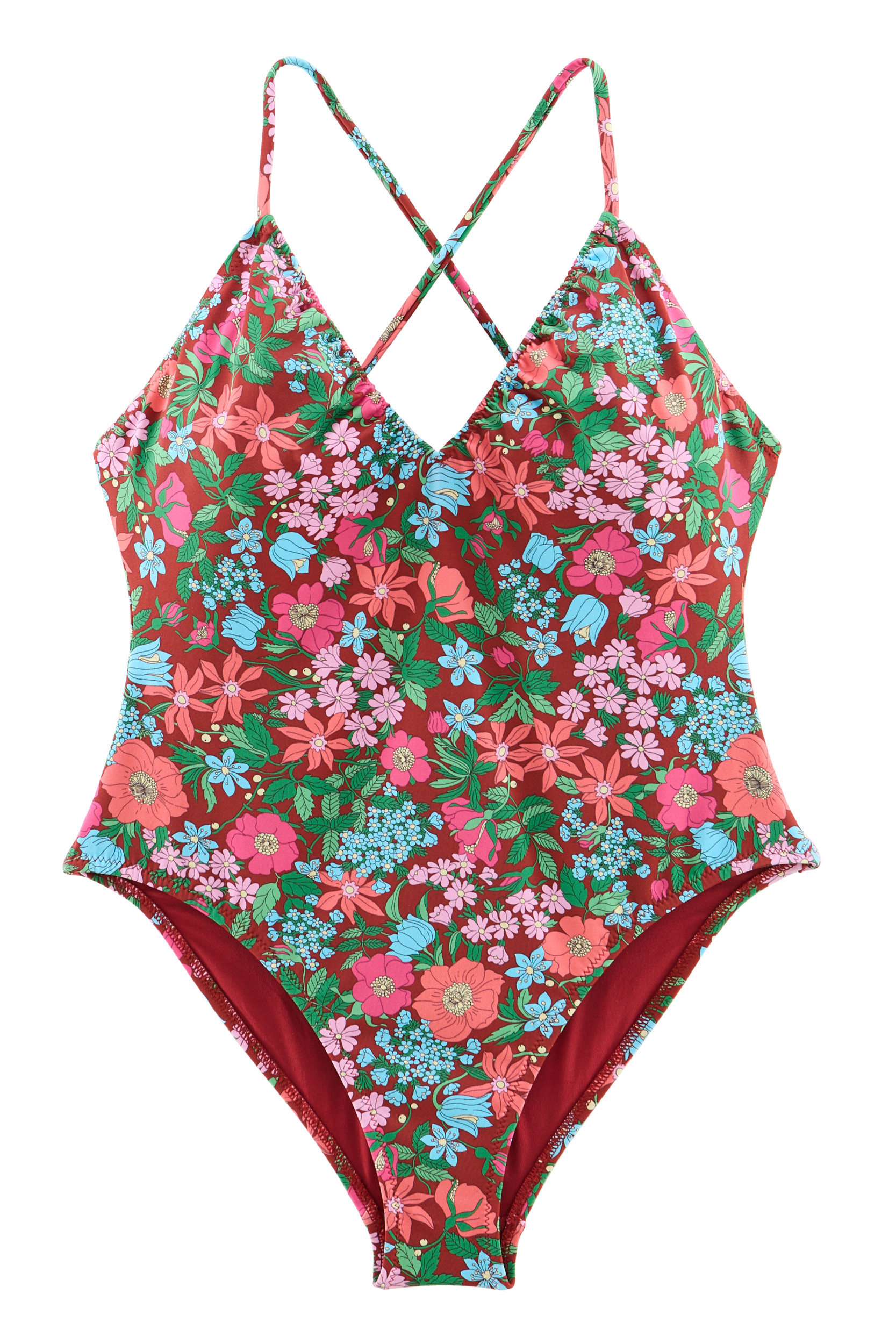 Maillot de bain Sienna imprimé Liberty rose et bordeaux