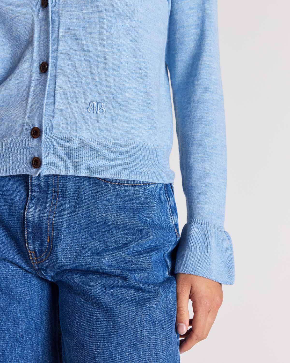 Cardigan Rosalie bleu ciel