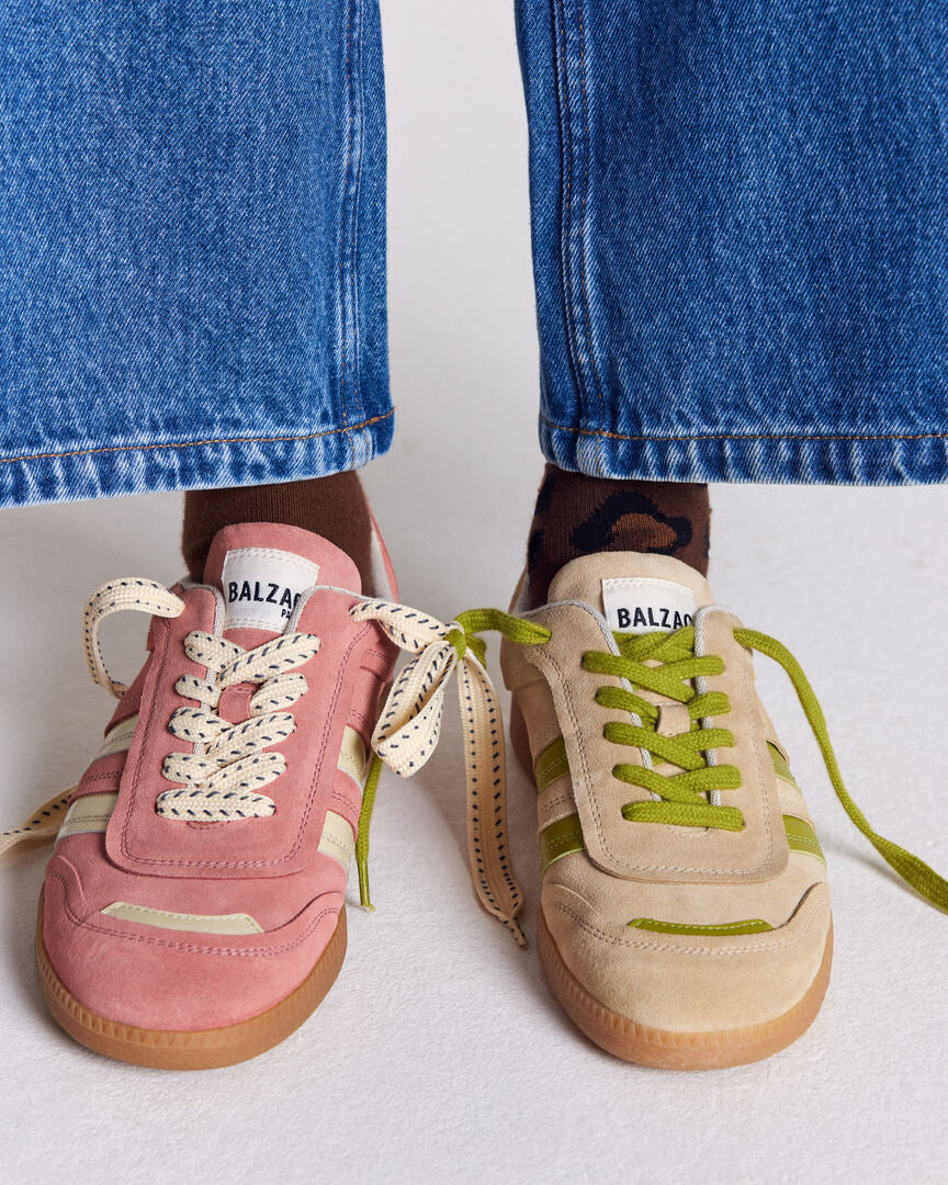 Baskets Quinn rose et jaune beurre