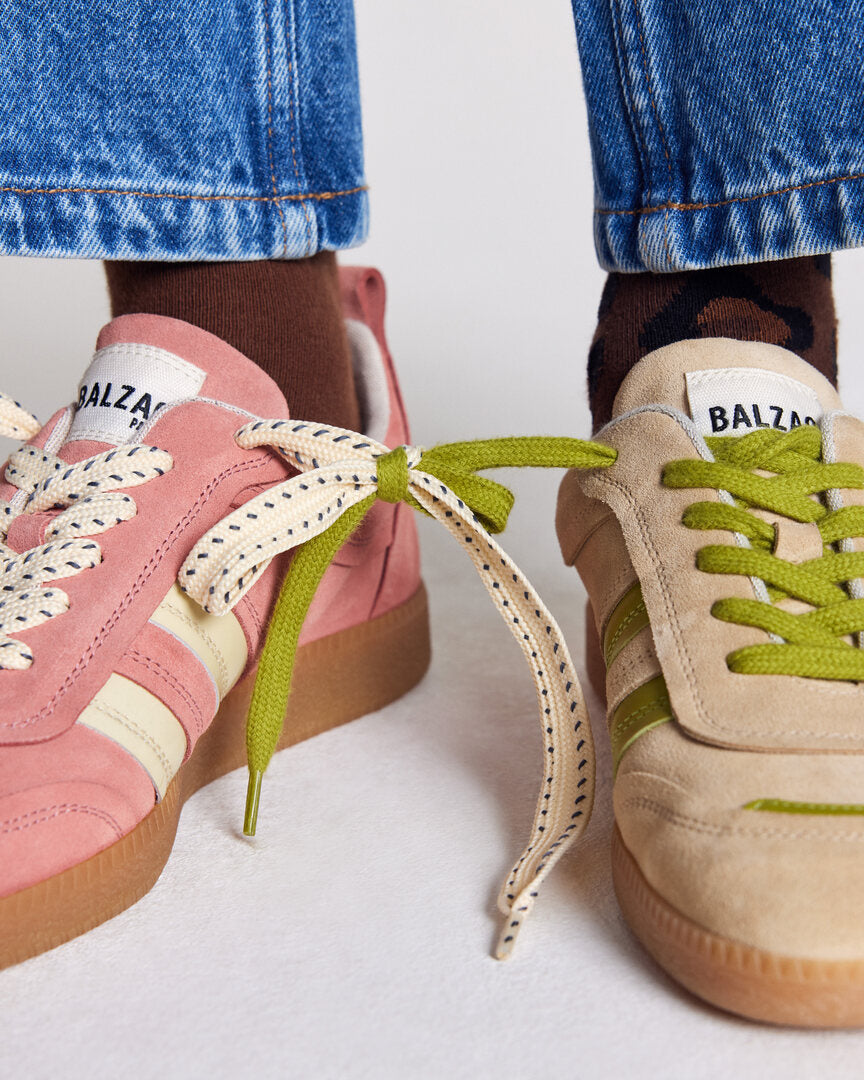 Baskets Quinn rose et jaune beurre