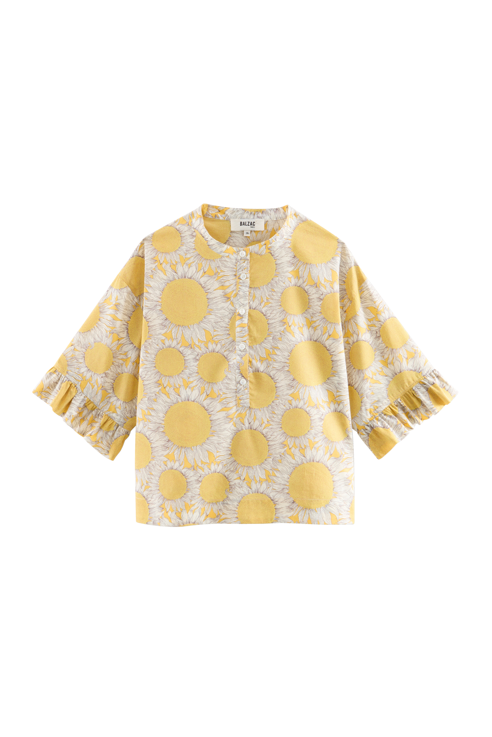 Blouse Constantine imprimé Liberty tournesols jaune