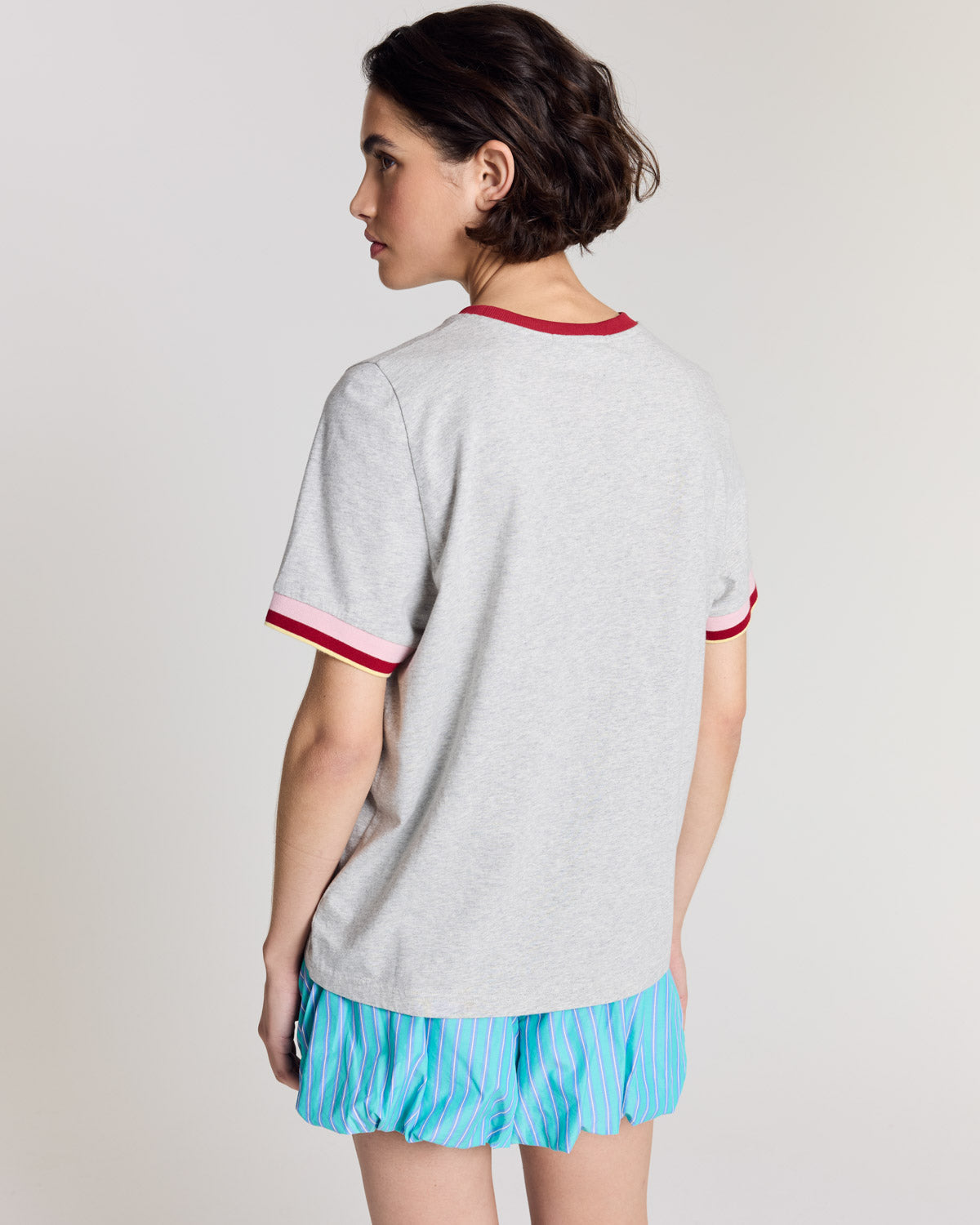 Short Marcelline rayures turquoise