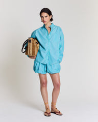 Short Marcelline rayures turquoise