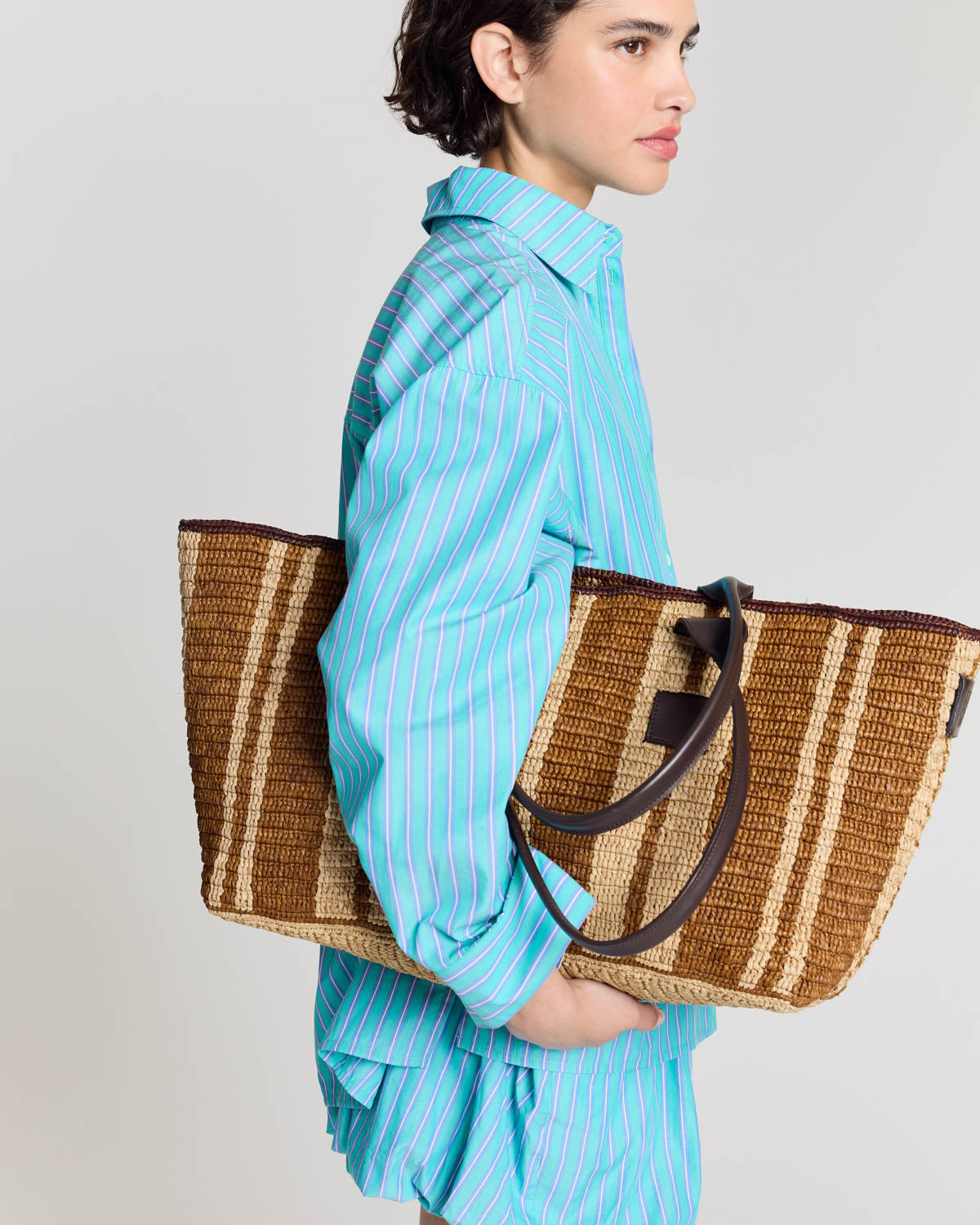 Chemise Hector rayures turquoise
