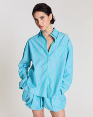 Chemise Hector rayures turquoise