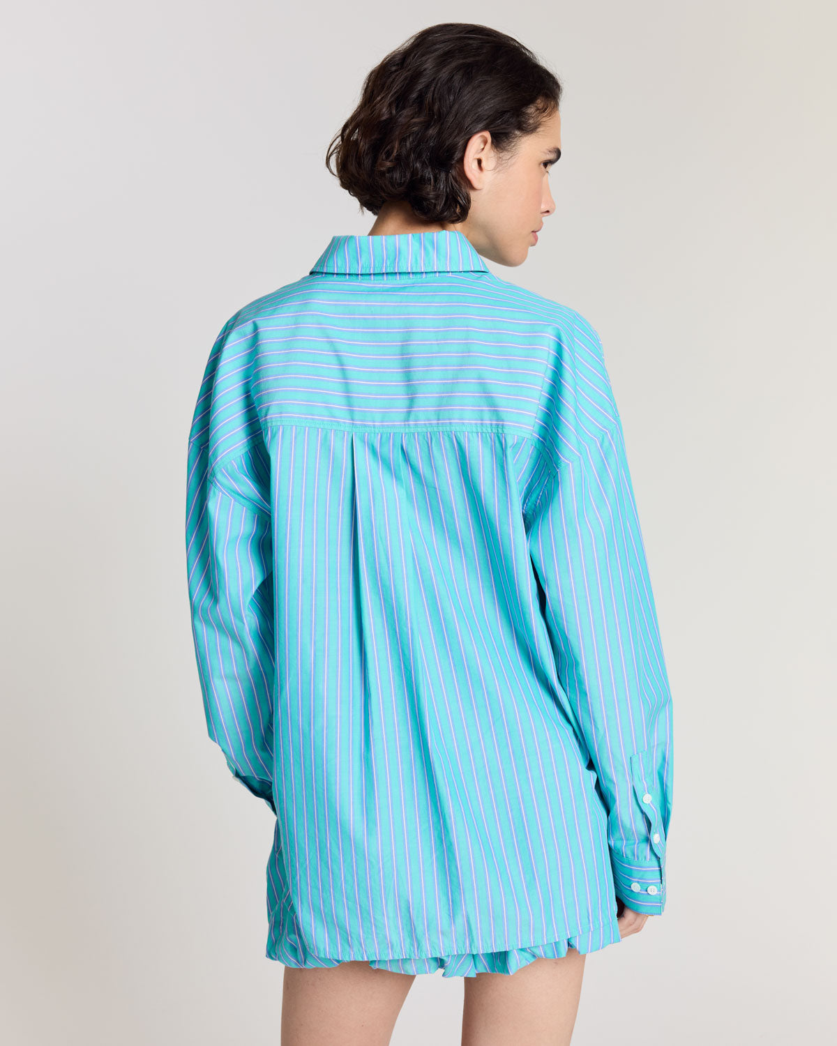 Chemise Hector rayures turquoise