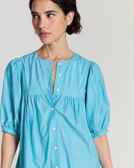 Robe Nicoletta rayures turquoise