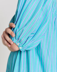 Robe Nicoletta rayures turquoise