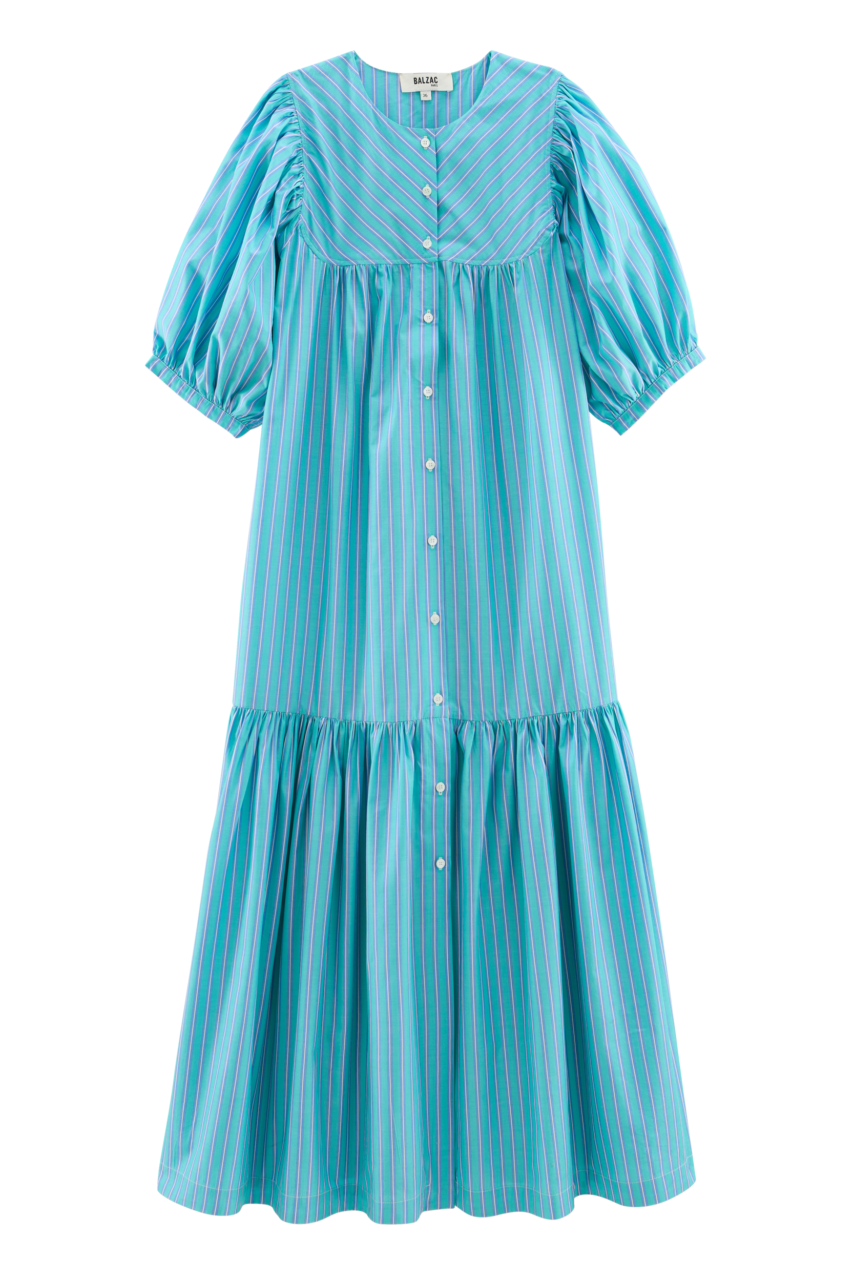 Robe Nicoletta rayures turquoise