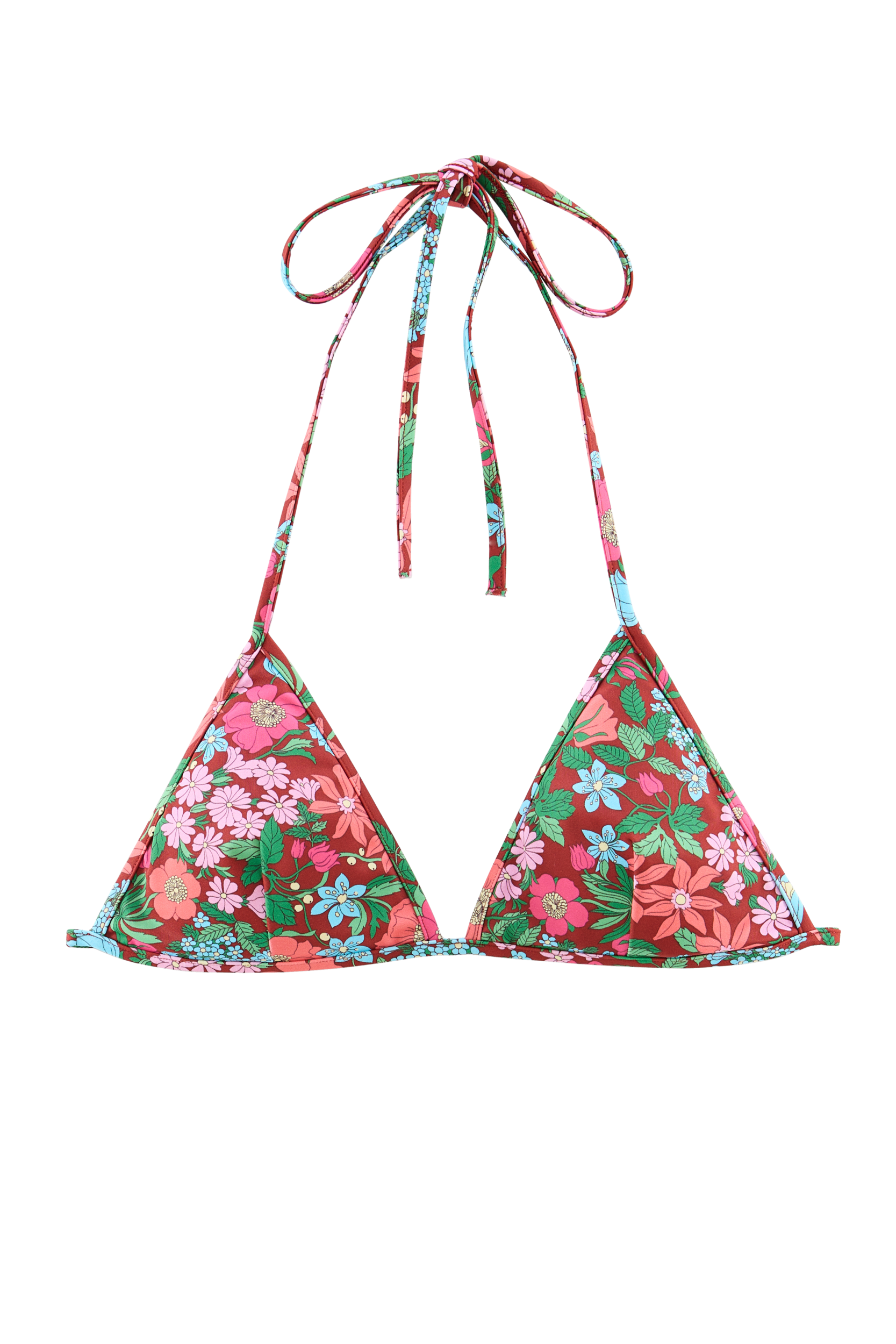 Haut de maillot de bain Zelie imprimé Liberty rose et bordeaux