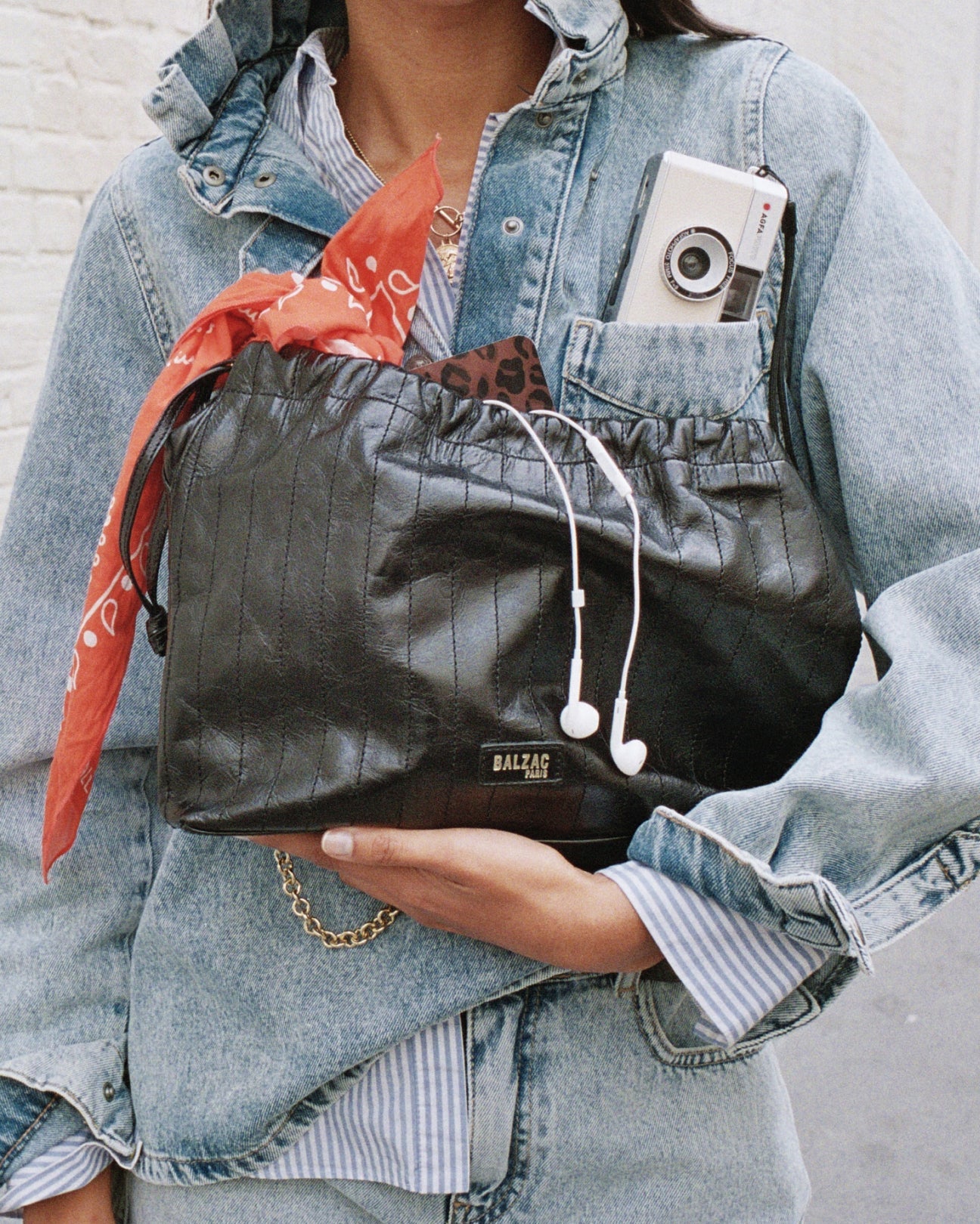 Sac Amaïa froissé noir