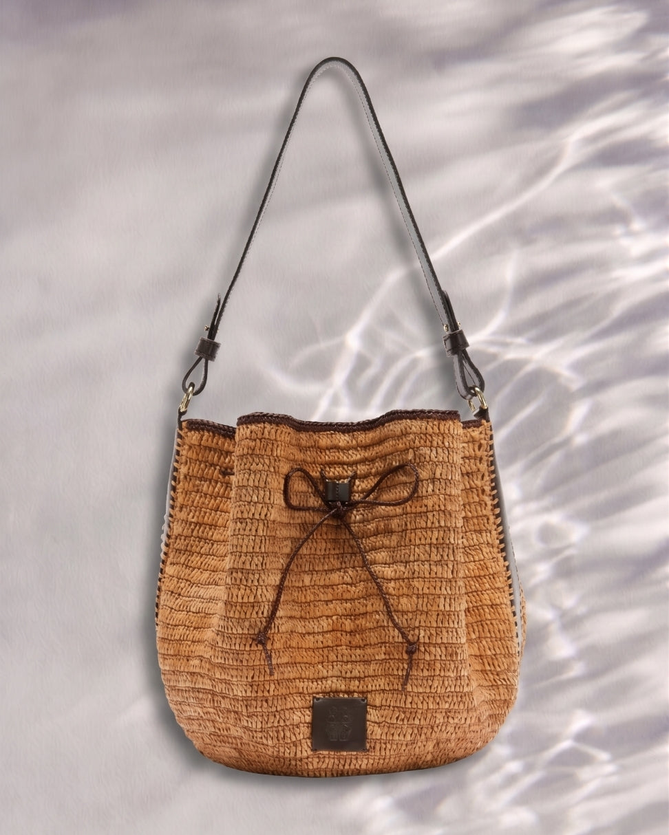 Panier Sola raphia et chocolat