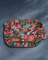 Pochette Carline imprimé Liberty rose et bordeaux