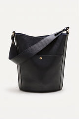 Sac Grand Sofia grainé noir intérieur marine