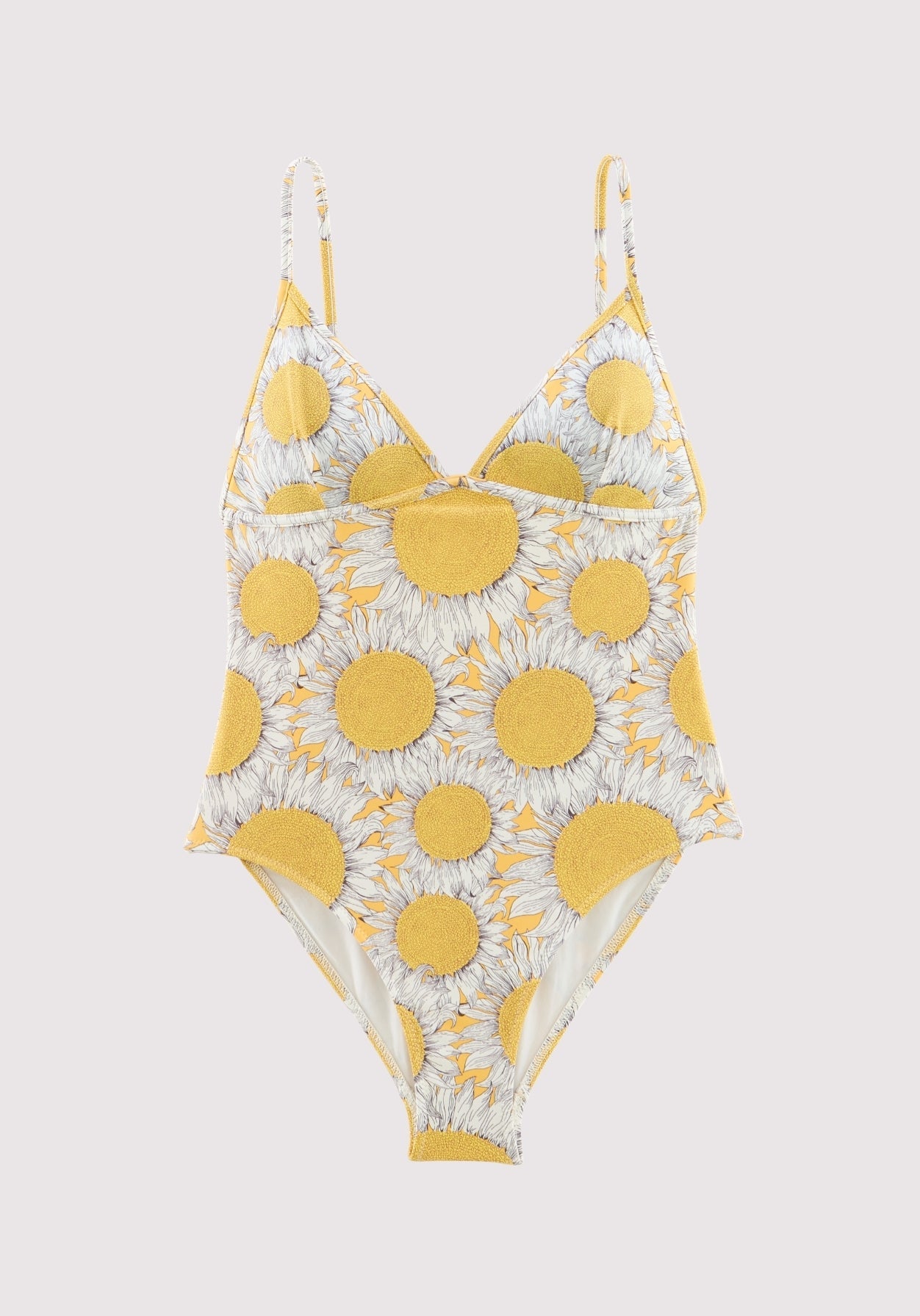 Maillot de bain Aline imprimé Tournesols jaune