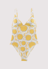 Maillot de bain Aline imprimé Tournesols jaune