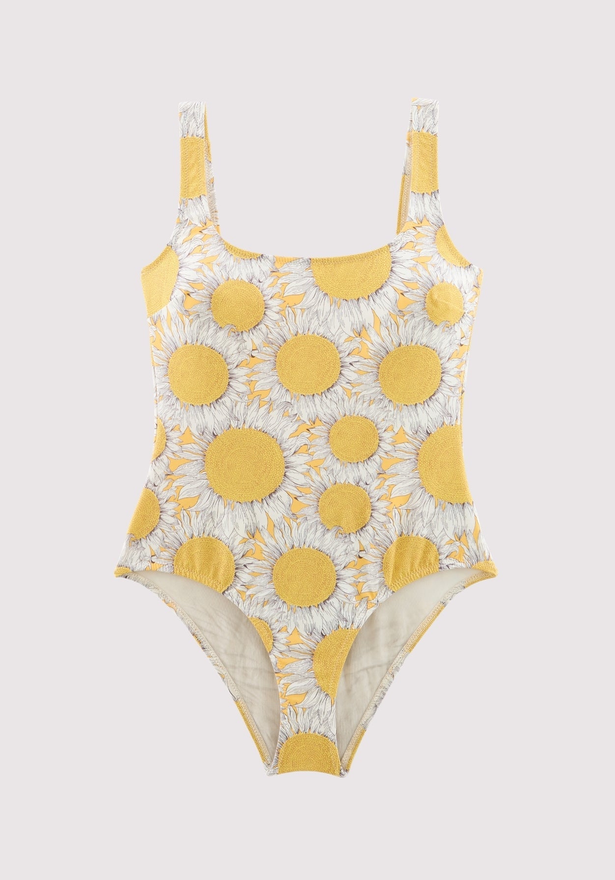 Maillot de bain Emy imprimé Tournesols jaune