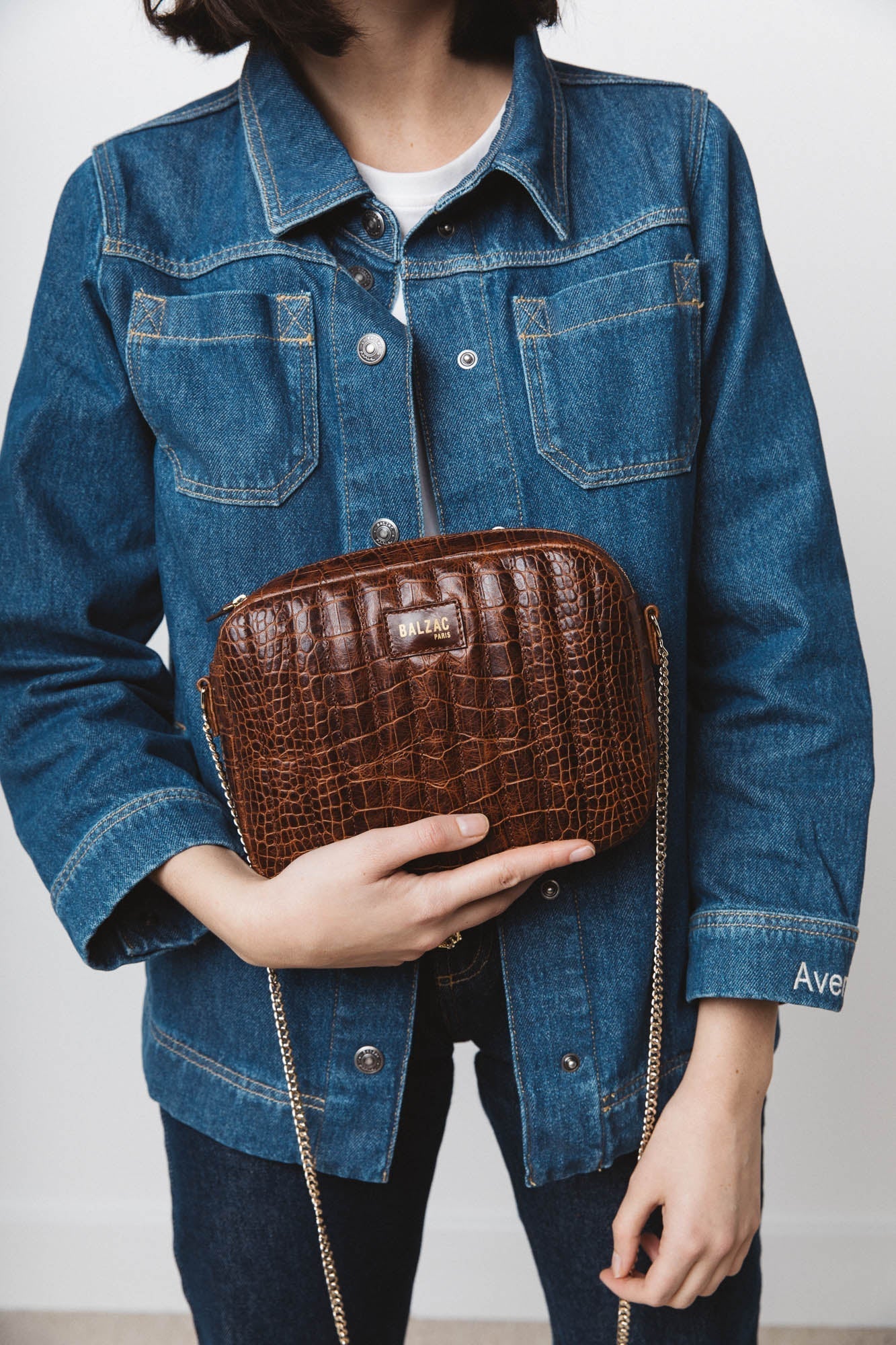 Sac César cognac embossé