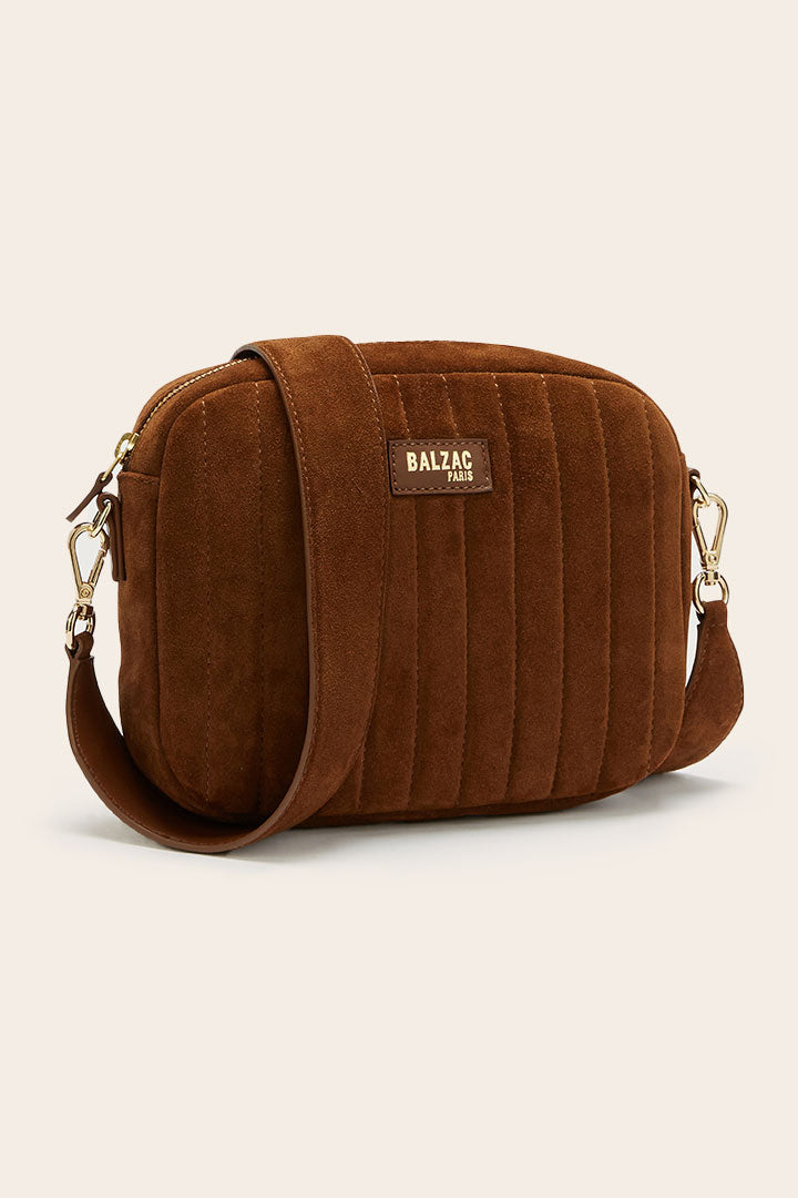 Sac César croûte de cuir chocolat