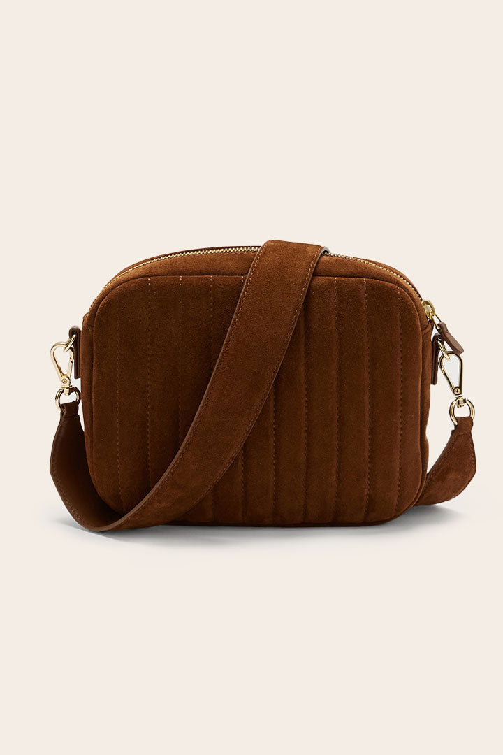 Sac César croûte de cuir chocolat