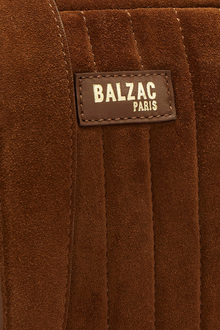 Sac César croûte de cuir chocolat