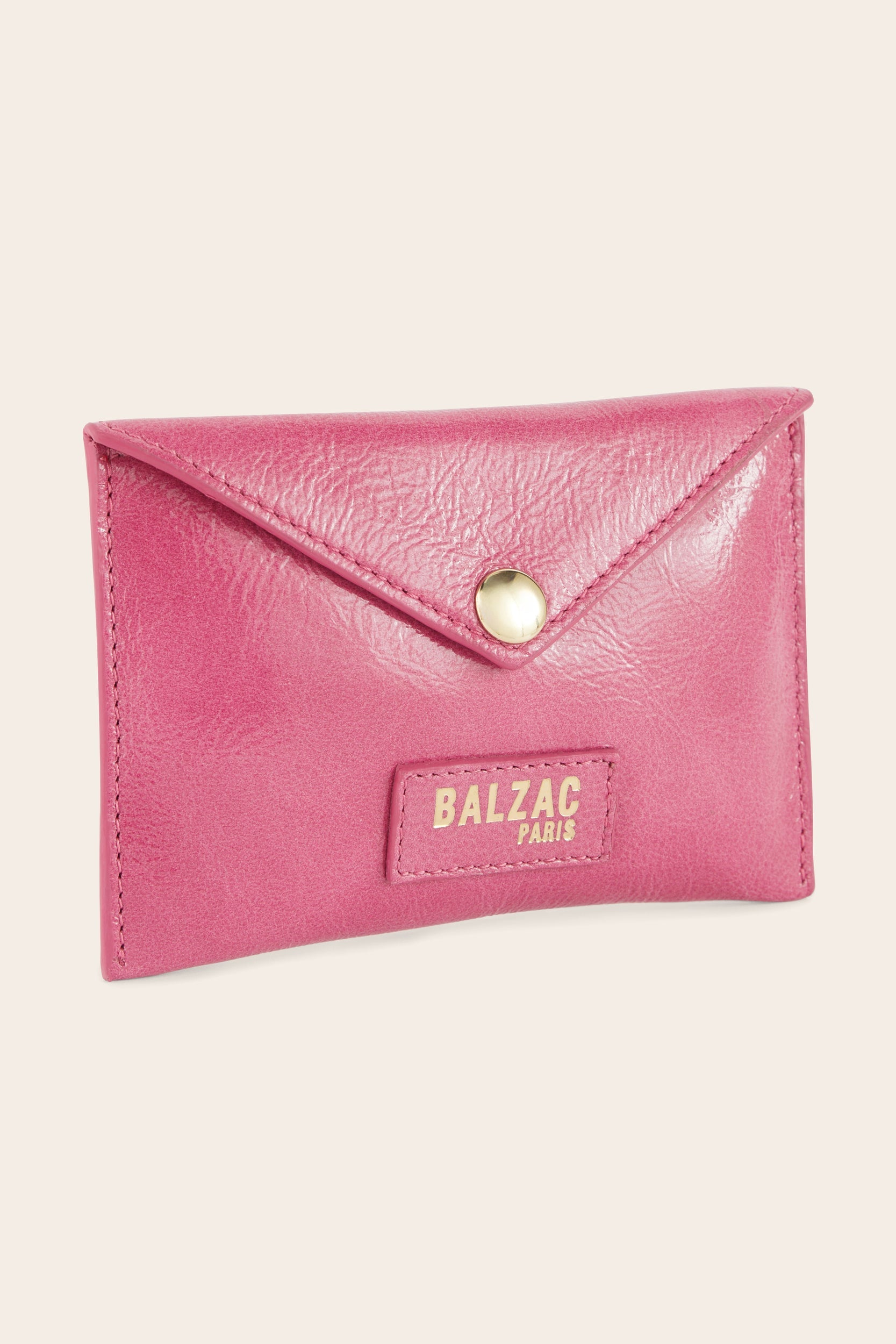 Porte-cartes Louisa vernis froissé rose