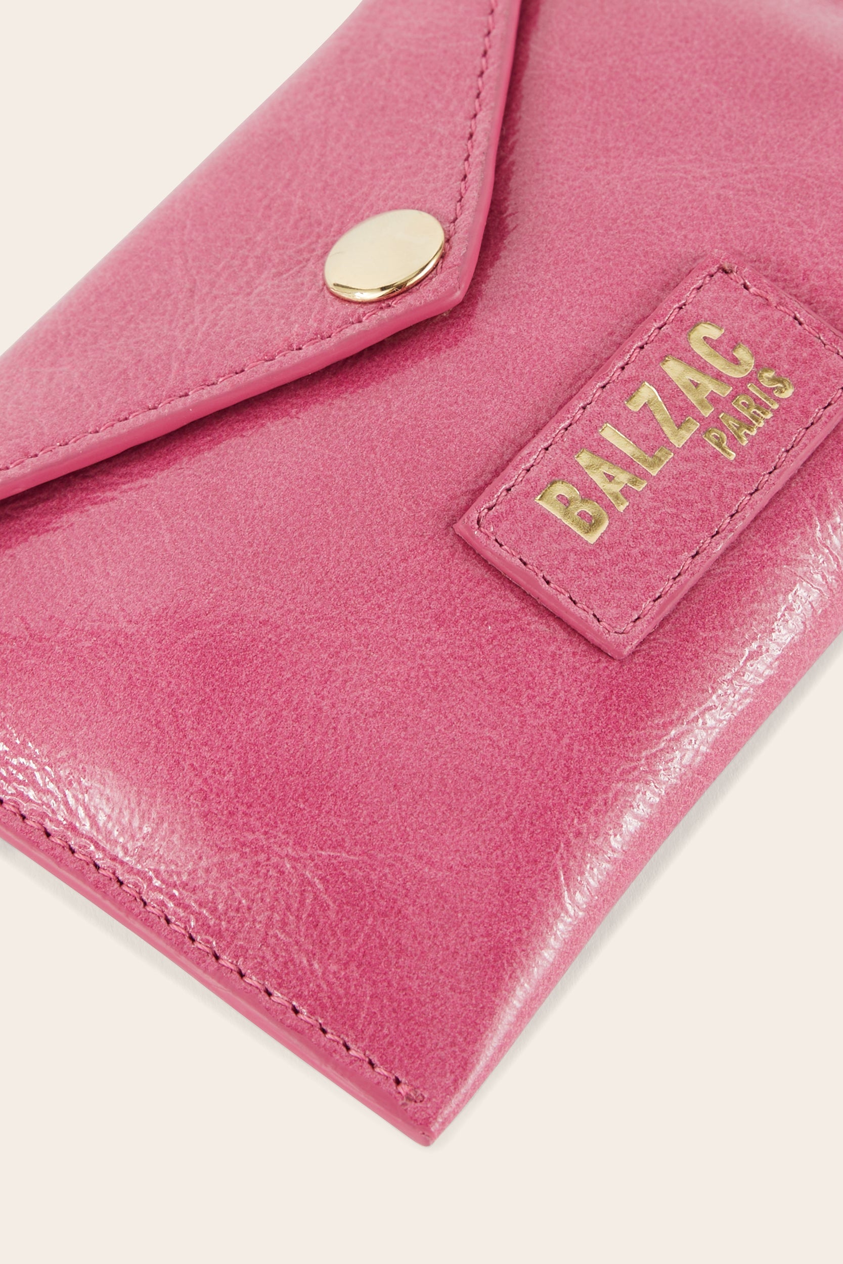 Porte-cartes Louisa vernis froissé rose