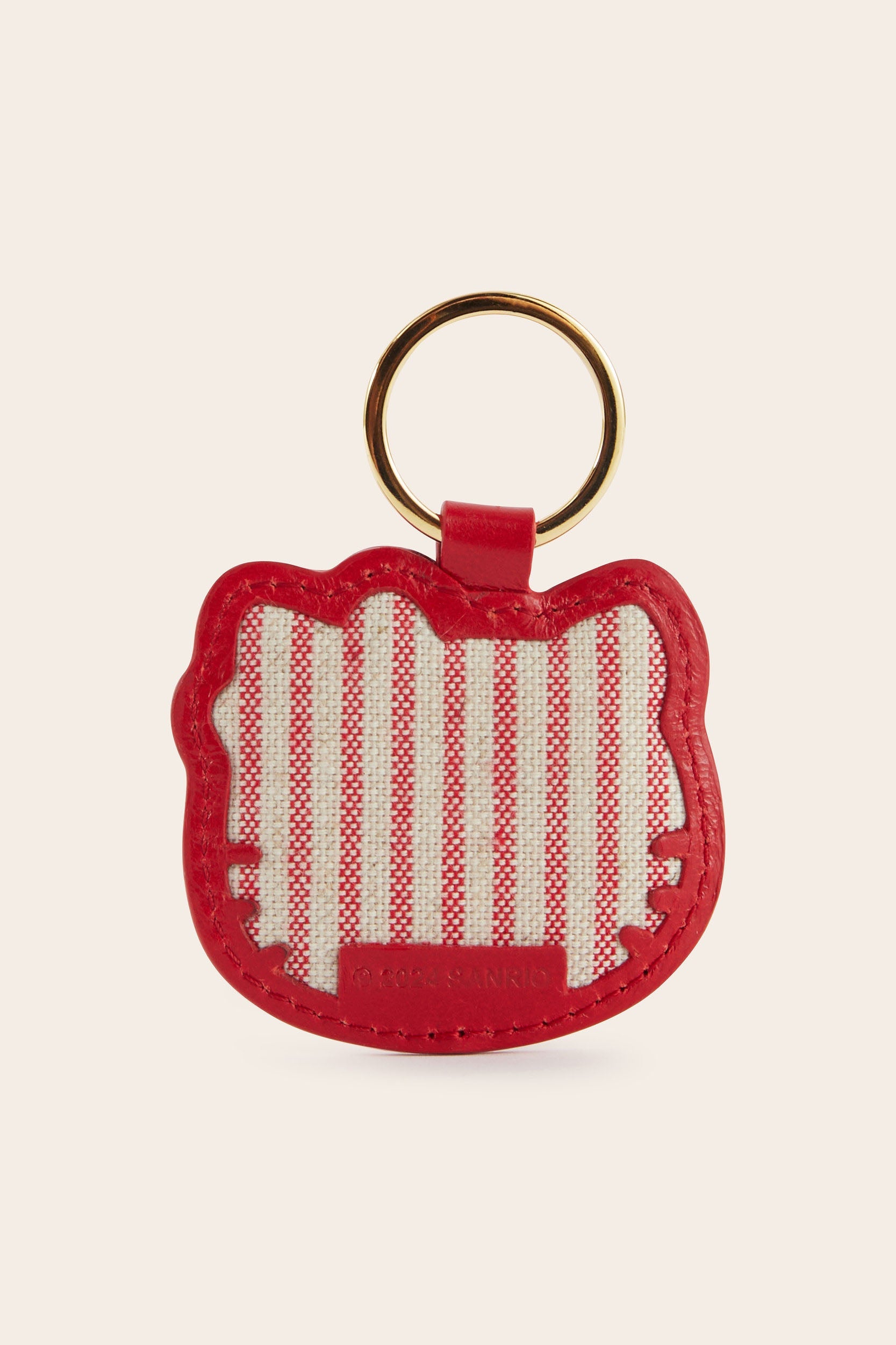 Porte-clés Pearl froissé rouge et rayure