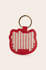 Porte-clés Pearl froissé rouge et rayure