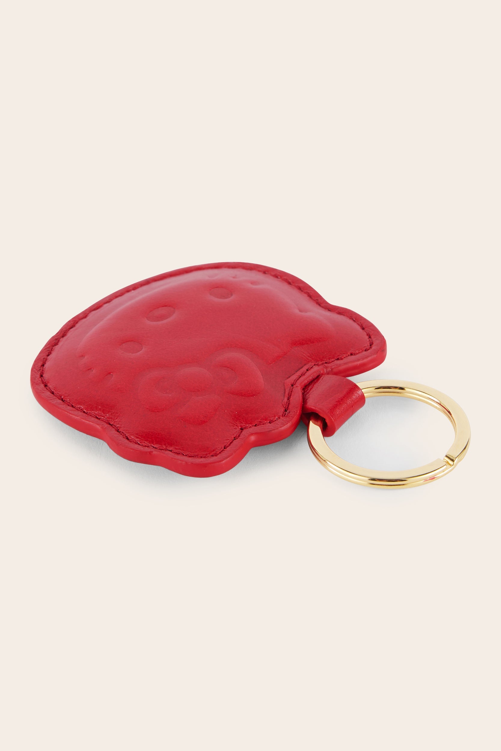 Porte-clés Pearl froissé rouge et rayure