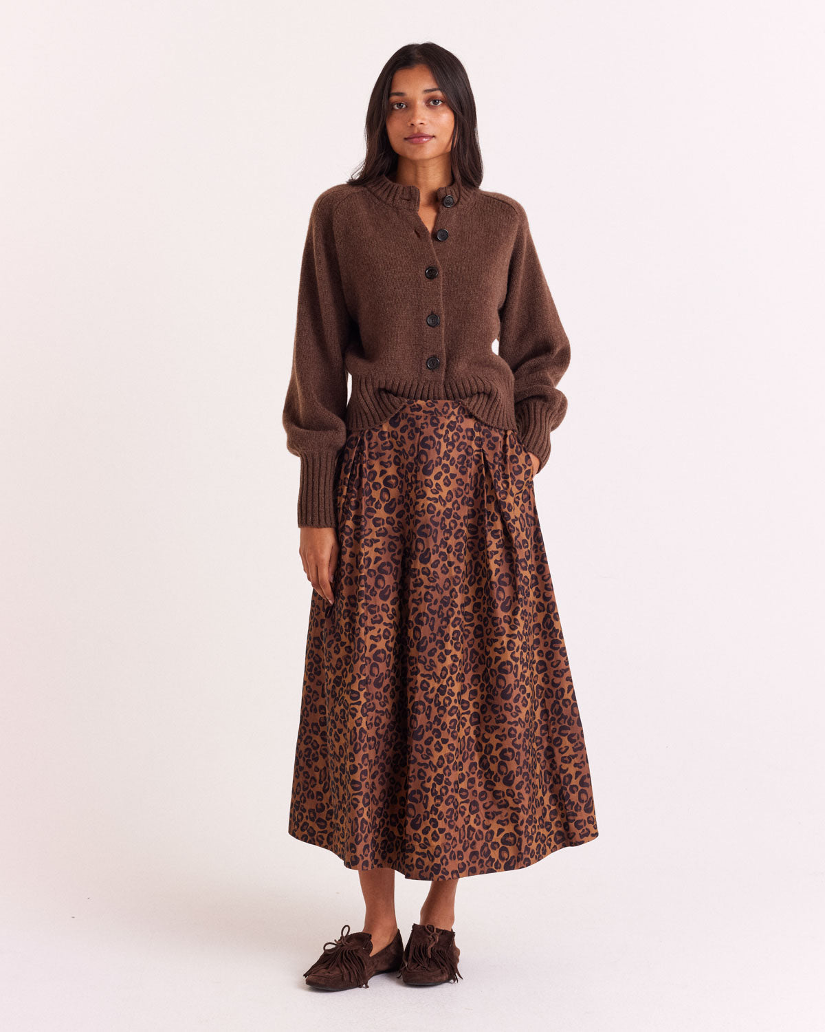 Cardigan Hilda marron