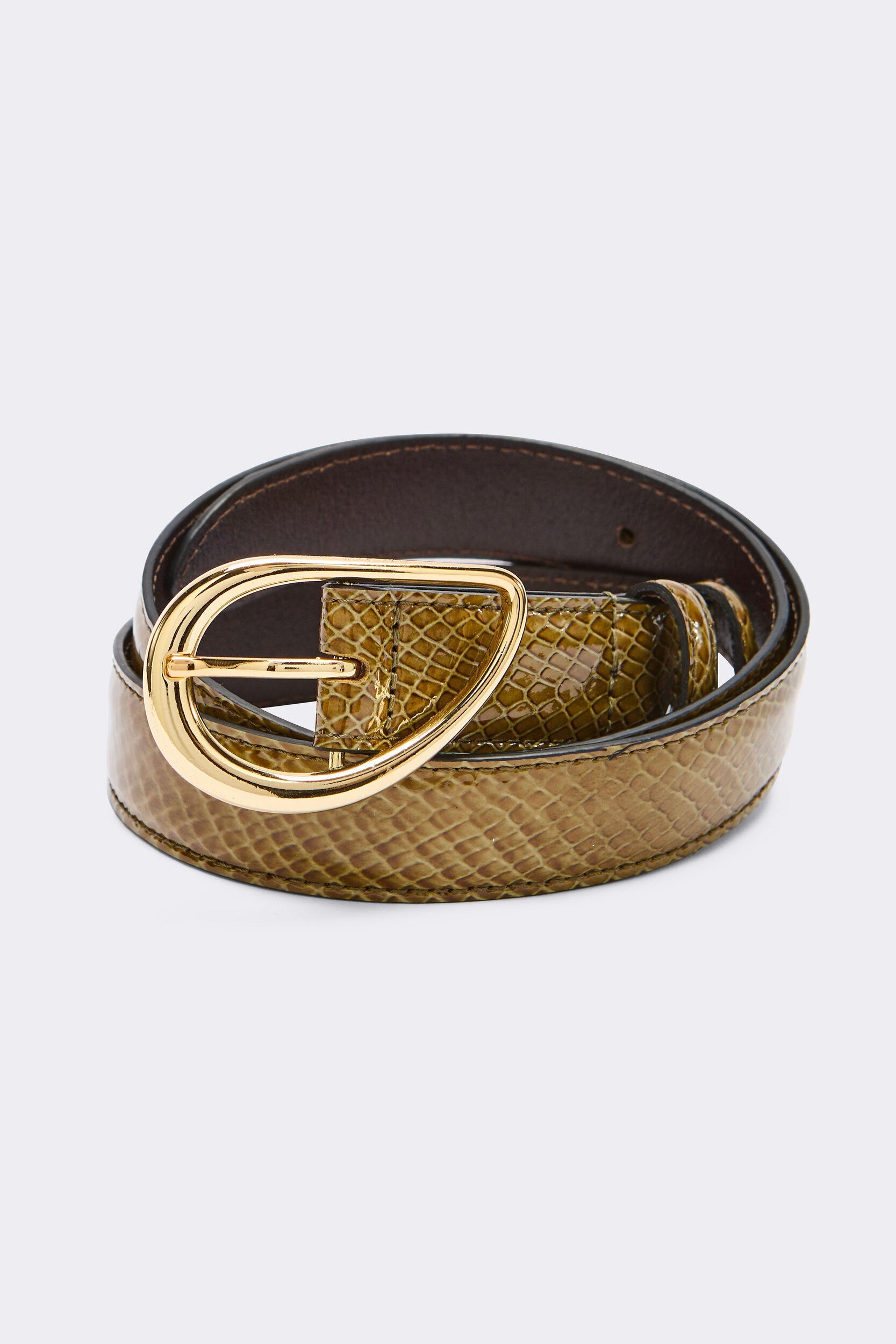 Ceinture Basma vernis embossé kaki