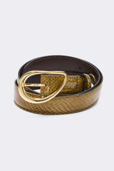 Ceinture Basma vernis embossé kaki