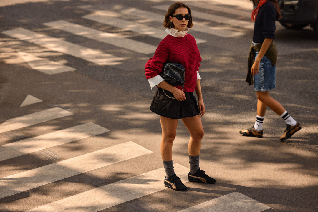 Baskets Speedcat noir et léopard - Puma X Courir X Balzac Paris