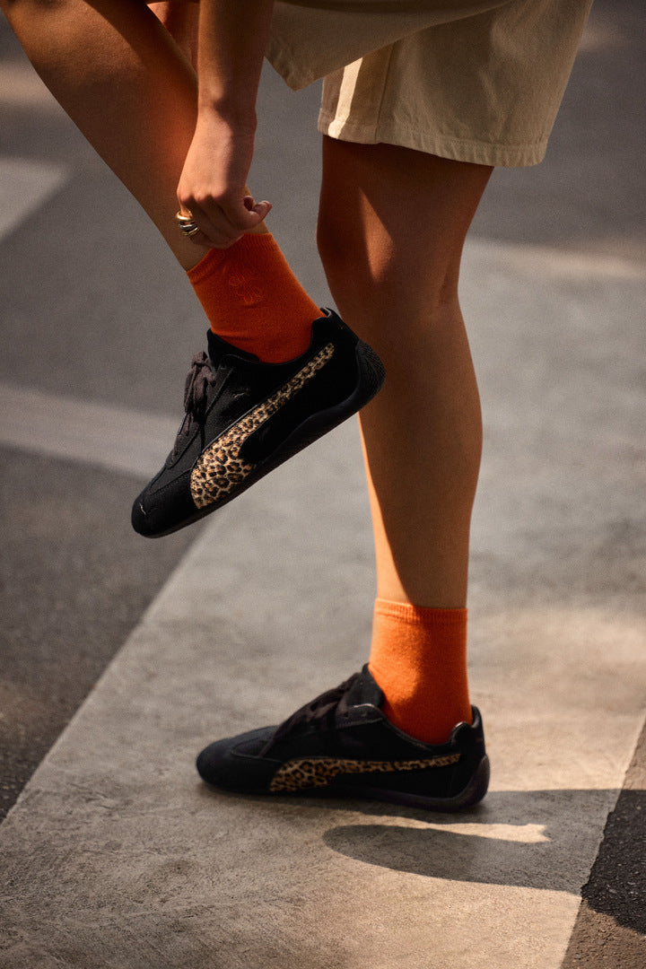 Baskets Speedcat noir et léopard - Puma X Courir X Balzac Paris