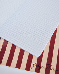 Carnet A5 2 rayures rouges et ecrues