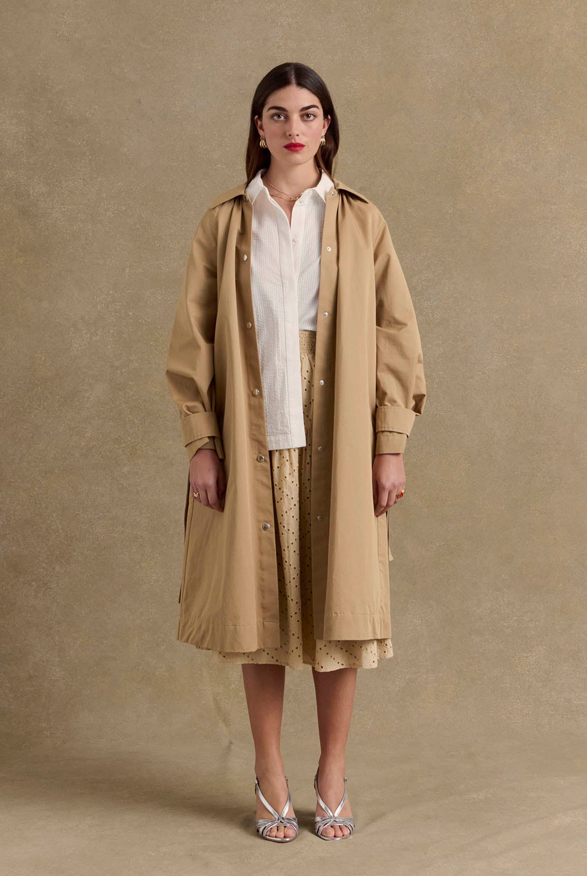 Jupe Gaby broderie anglaise beige