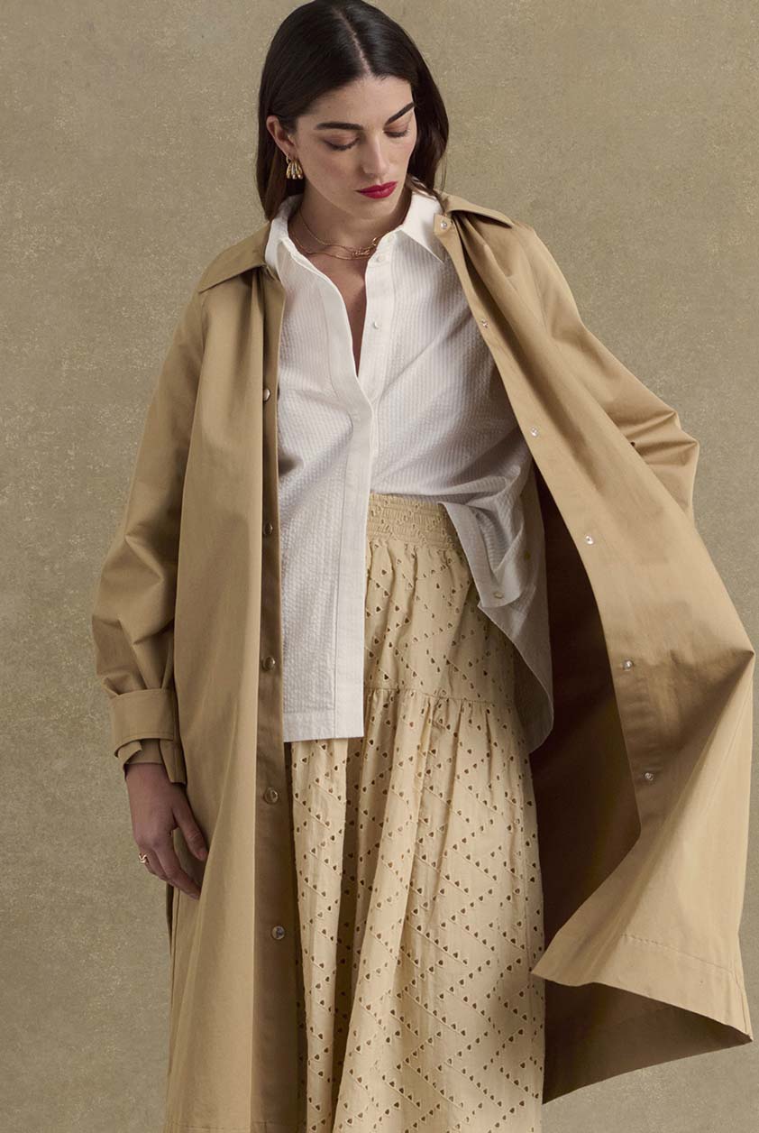 Jupe Gaby broderie anglaise beige