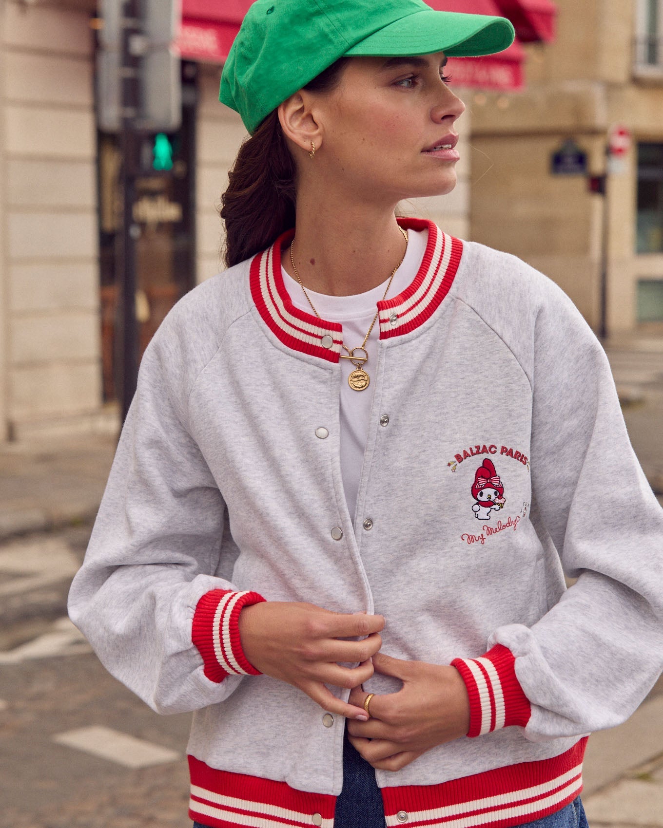 Cardigan Douillet gris et rouge My Melody