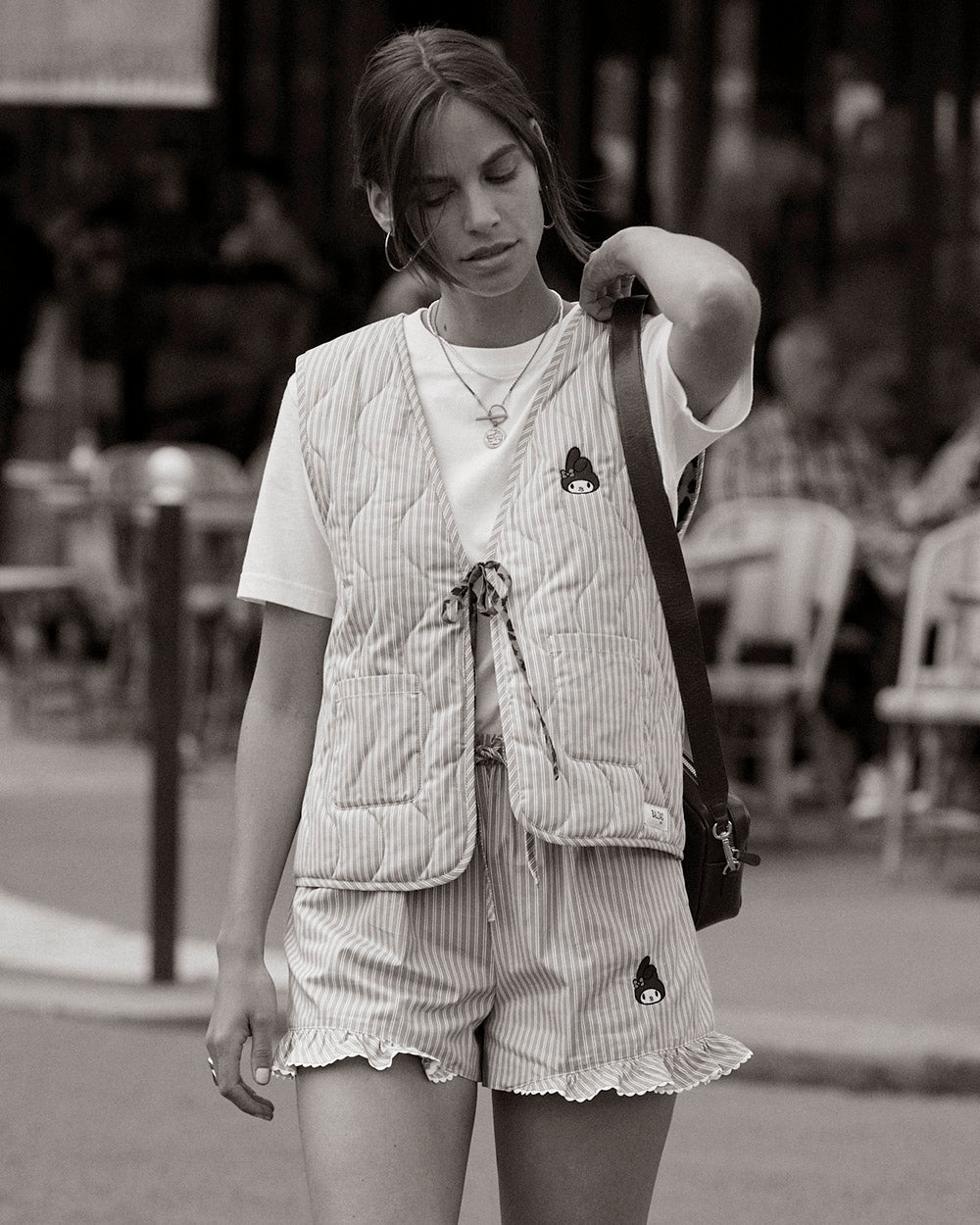 Gilet Nuance rayures bleu et blanc My Melody