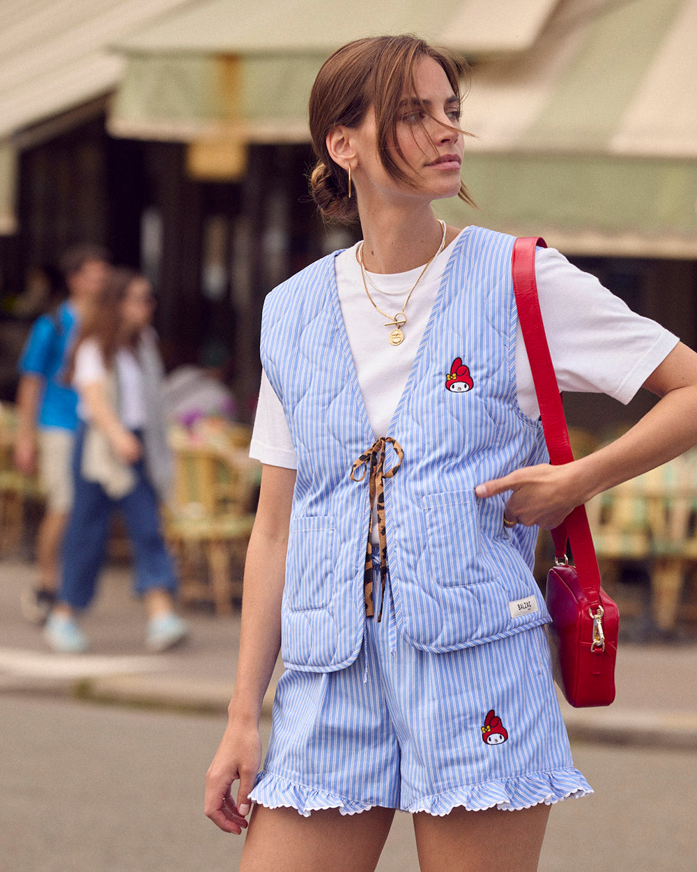 Gilet Nuance rayures bleu et blanc My Melody