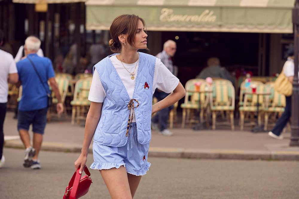 Gilet Nuance rayures bleu et blanc My Melody
