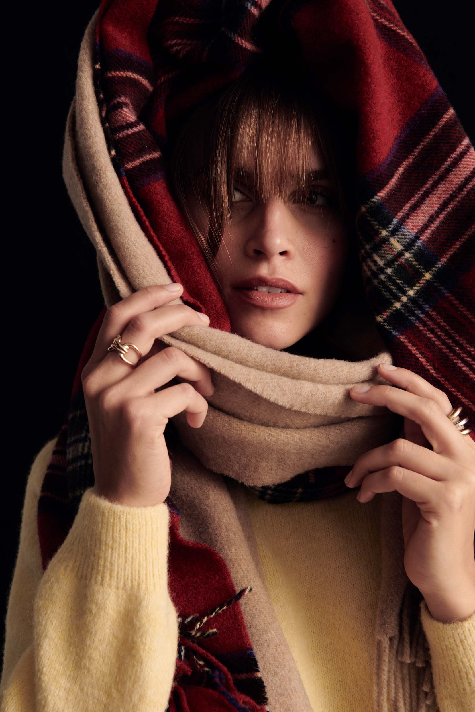 Écharpe Public tartan rouge