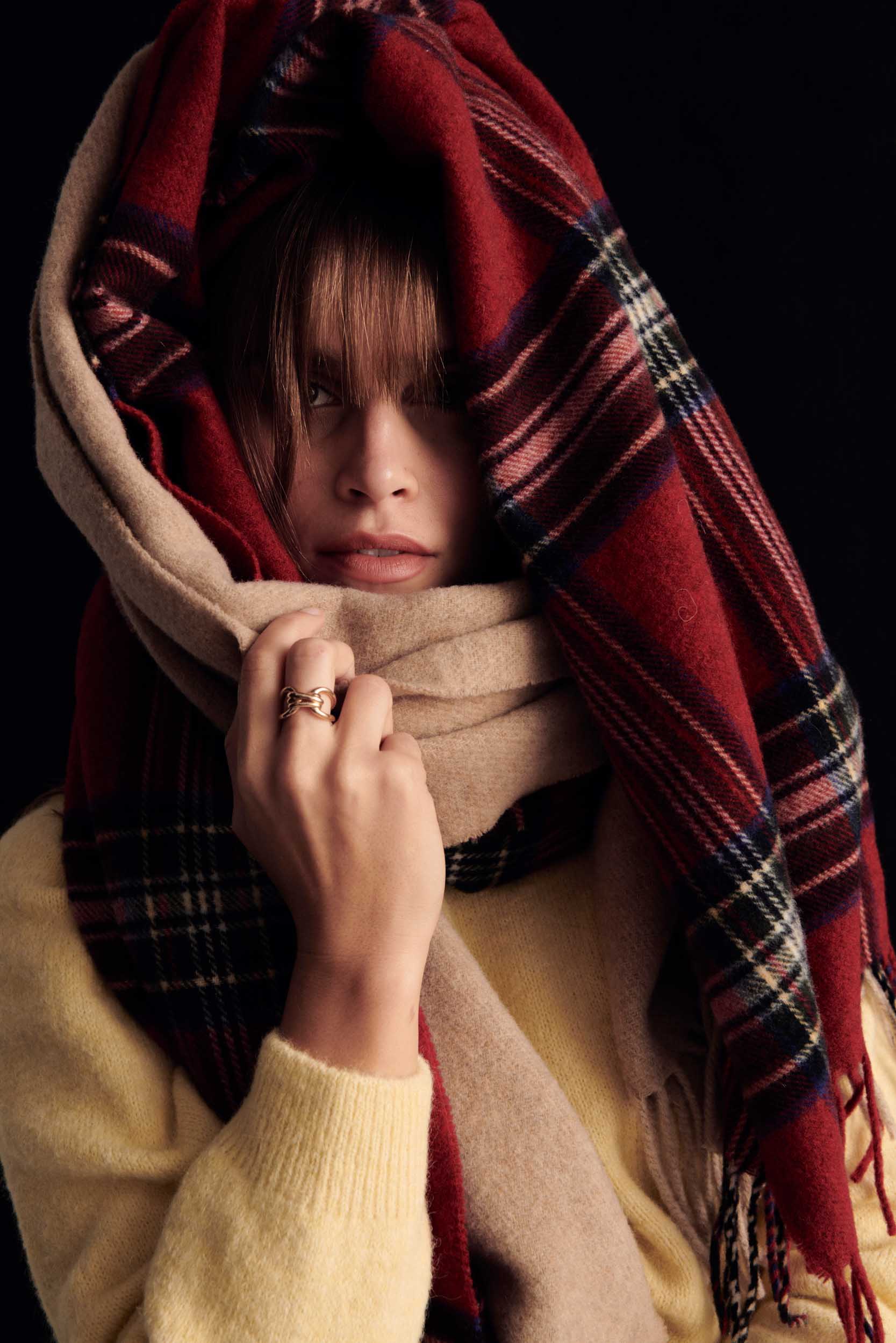 Écharpe Public tartan rouge