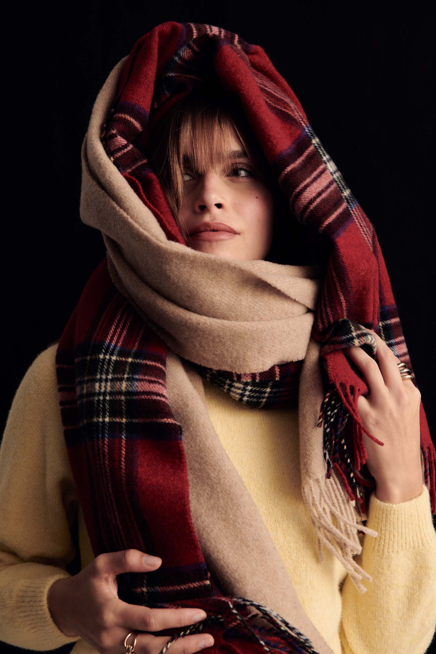 Écharpe Public tartan rouge