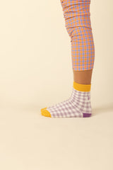 Chaussettes Fricadelle carreaux violet