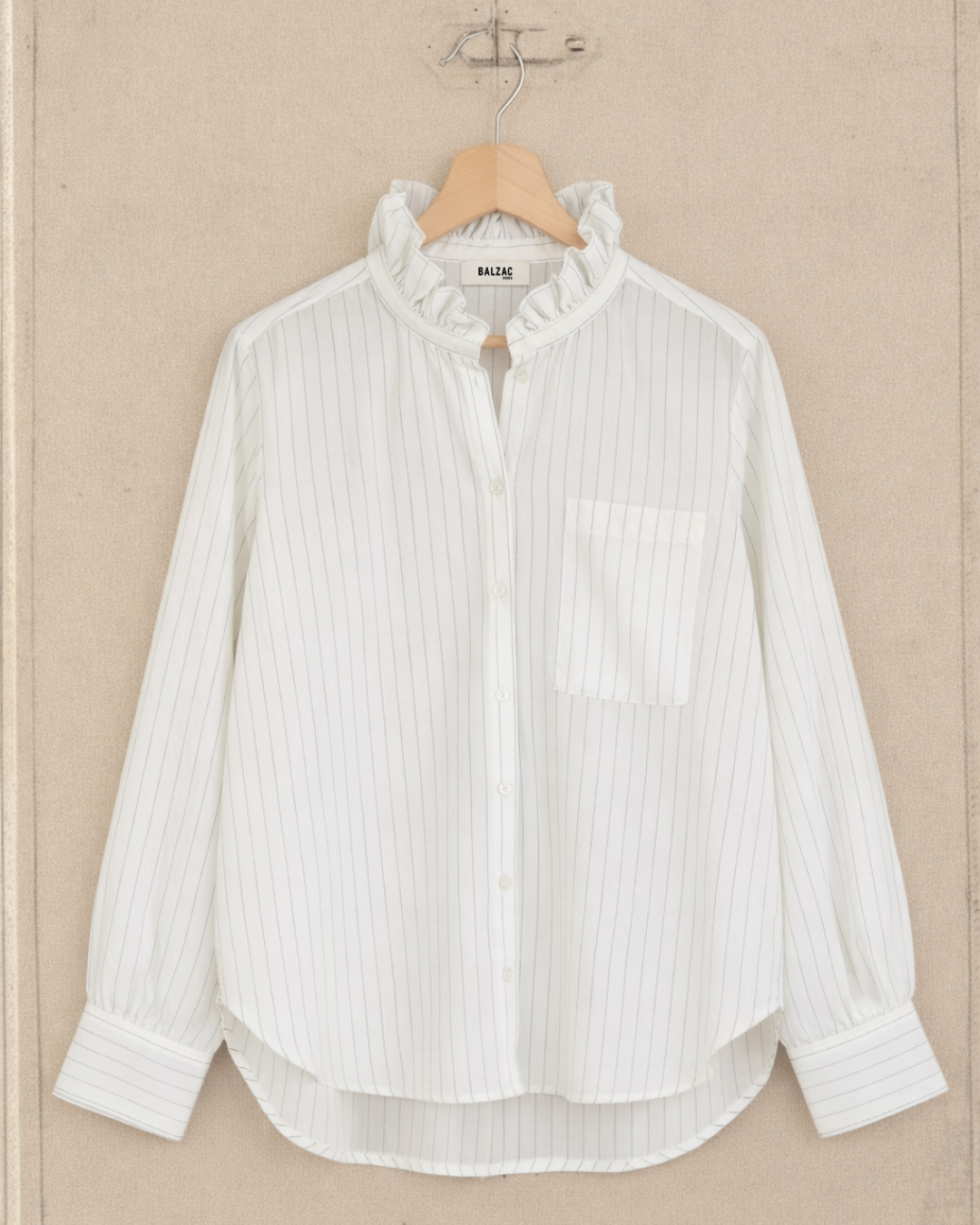 Chemise Leonor rayures vert et écru