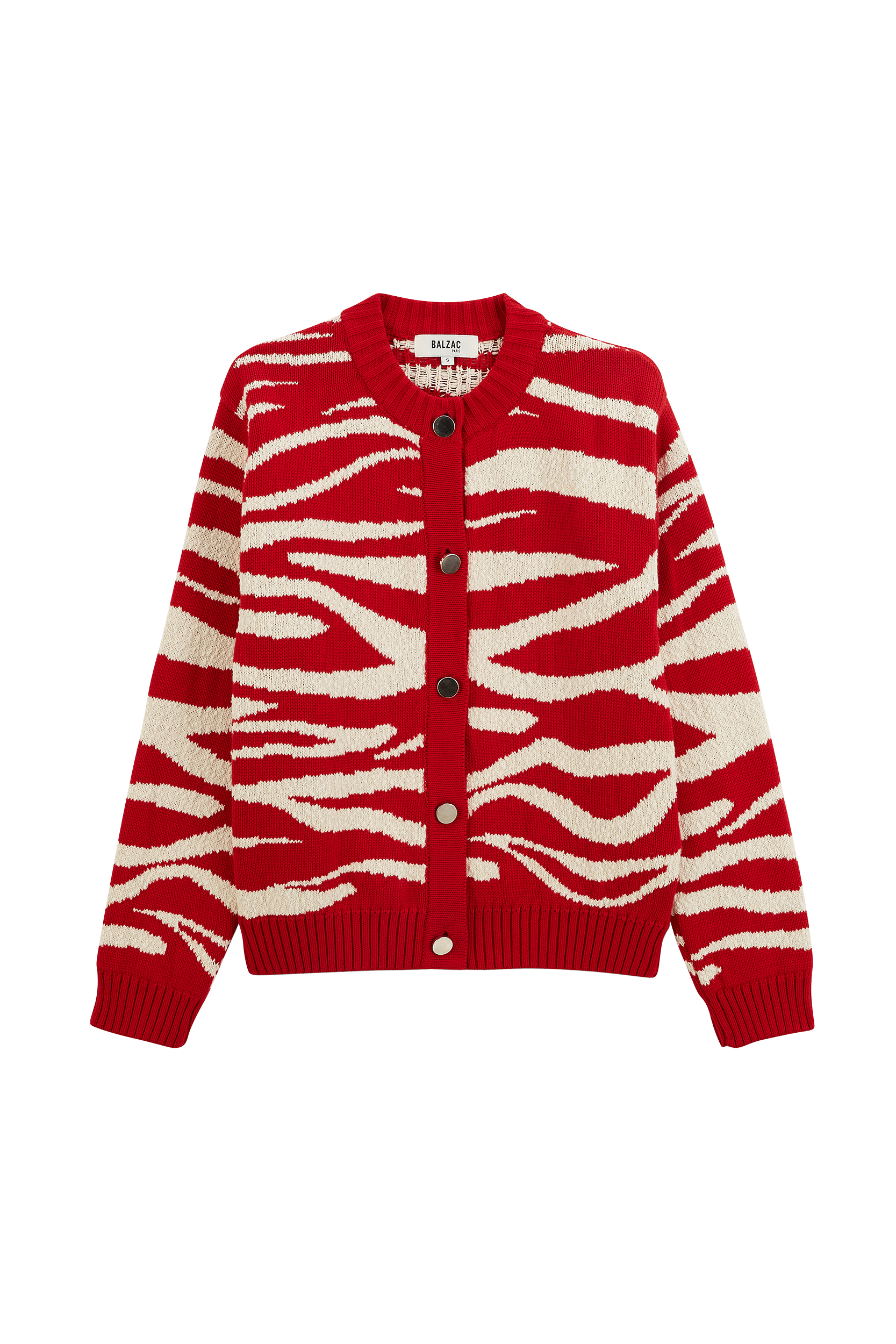 Cardigan Giboulé rouge et écru
