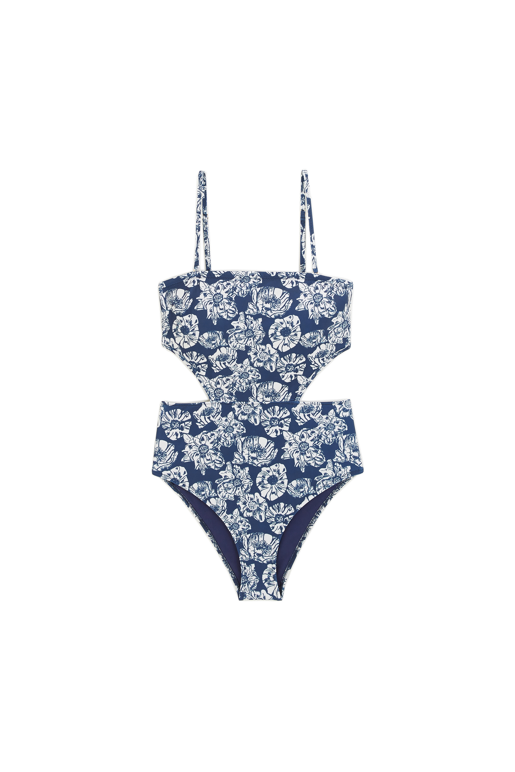 Maillot de bain Ariane imprimé flower party marine et écru