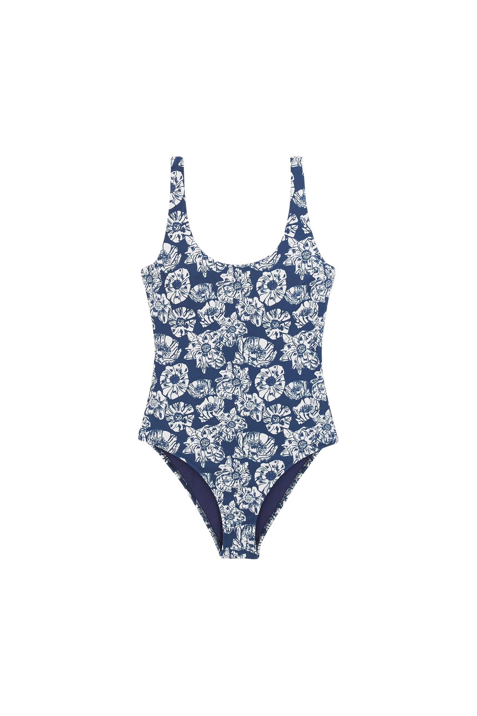 Maillot de bain Emma imprimé flower party marine et écru